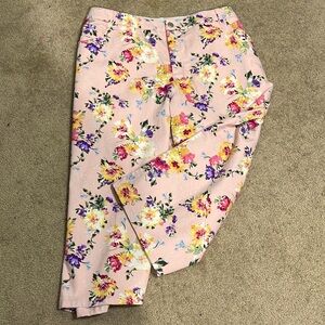 CJ Banks floral denim capris. Size 24W